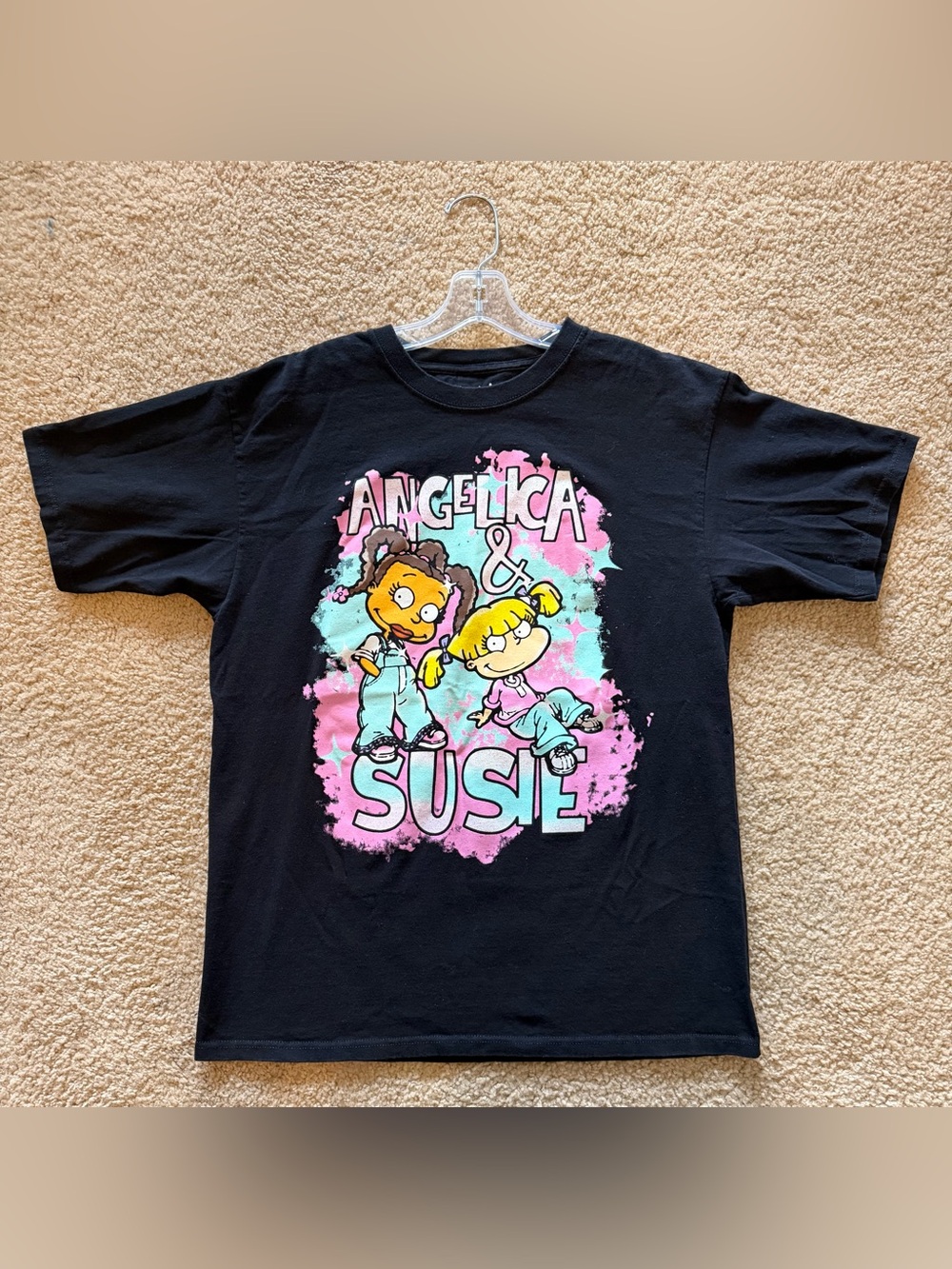 Vintage Style Nickelodeon Rugrats Angelica & Susie Graphic Tee Large